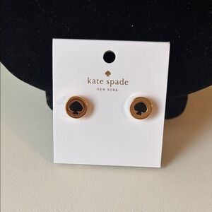 kate spade gold and black spade circle stud earrings NWT
